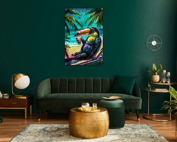 Tropische toekan met zonnebril van Imperial Art House