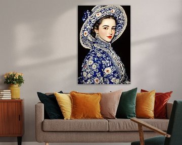 Fille aux lèvres rouges