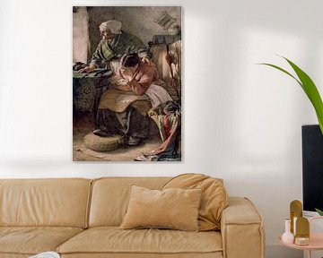 Aanbidders in een grote gotische kathedraal van kautsar1 art