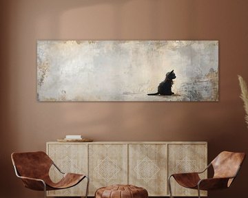 Kat met Aardetinten van Kunst Kriebels
