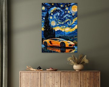 Der orangefarbene Lamborghini Aventador Starry Night von MIROKKU