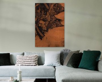 Bosbladeren in zwart en terracotta van Dina Dankers
