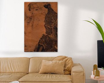 Botanisch abstract in roestbruin en zwart van Dina Dankers