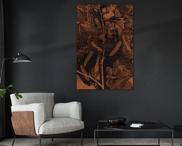 Bladeren in terracotta en zwart van Dina Dankers
