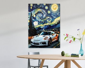 De witte Porsche 911 GT3 RS Sterrennacht van MIROKKU