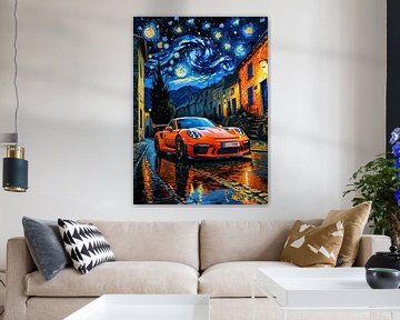 De Porsche 911 GT3 RS oranje sterrennacht van MIROKKU