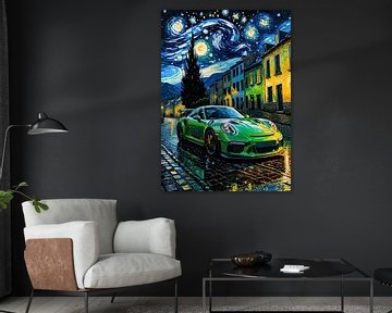 De groene Porsche 911 GT3 RS Sterrennacht van MIROKKU