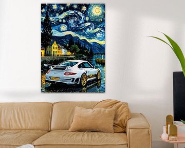 De witte Porsche GT3 RS Sterrennacht 3 van MIROKKU