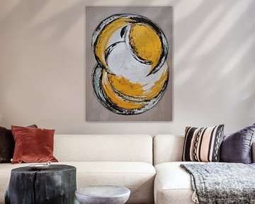 Abstract met geel en zwart van Imagine