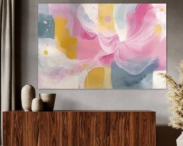 Abstract met roze van Bert Nijholt