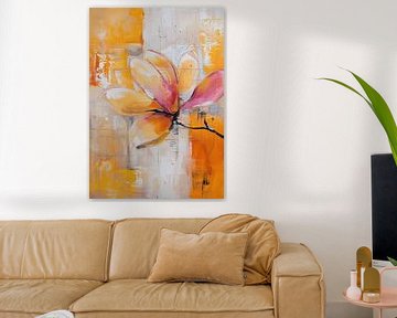 Modern abstracte Bloem van Abstract Schilderij