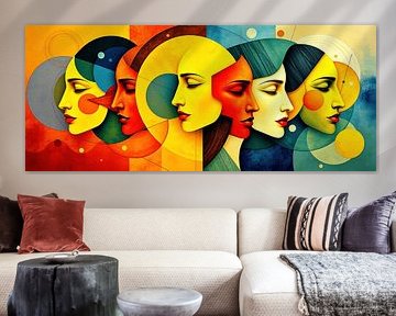 Vrouwen in de kleurrijke roes van het onuitgesprokene - Zes gesloten ogen en de stille echo van vrouwelijke innerlijkheid