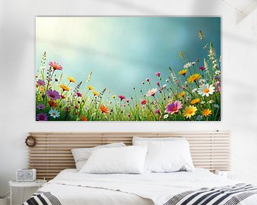 Wilde bloemen en zachte grassen