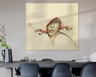 Voorbeeld van het werk in een kamer