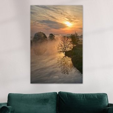 Nebel am Fluss bei Sonnenaufgang von Bernhard Kaiser