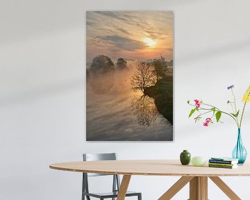 Nebel am Fluss bei Sonnenaufgang von Bernhard Kaiser