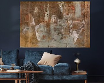 ABSTRACTE MUURSCHILDERING OP EEN OUDE MUUR