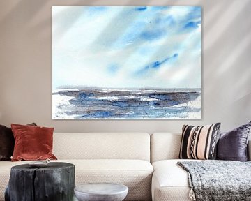 Blue sky over the sea by Enjoy-Aquarell