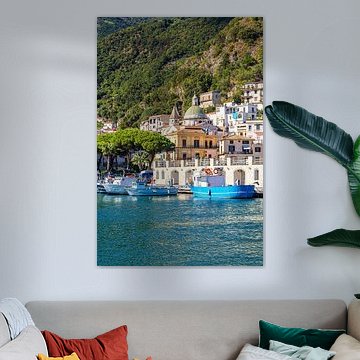 View of Cetara on the Amalfi Coast in Italy