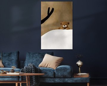 Cute lion cub on white by Art & Soul Creations