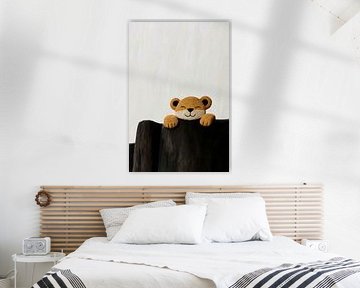 Cute lion cub on wood by Imperial Art House