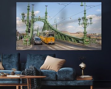 De groene brug in Boedapest Hongarije