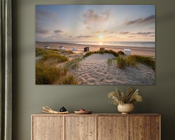 Zonsondergang op het strand van Oost-Kapelle van Jolanda de Leeuw