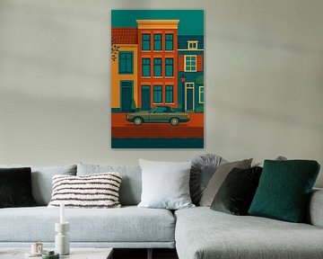 Mercedes SL 280 Cabrio by the canal - classic car in Dutch street scene by Studio Ajuut