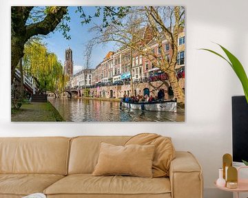 Oudegracht with view of the Dom tower, Utrecht by Martien Janssen