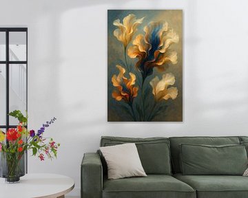 Dans van Licht – Abstracte Bloemen in Olieverfstijl van But First Framing