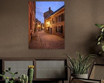 Avondsfeer in de oude binnenstad van Stolberg op het blauwe uur van Rolf Schnepp