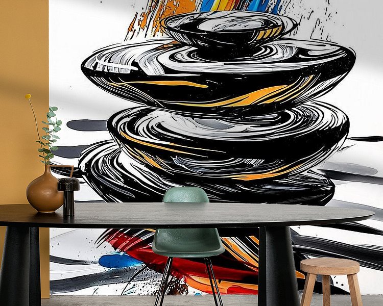 Voorbeeld van het werk in een kamer