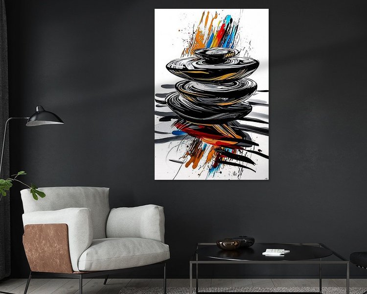 Voorbeeld van het werk in een kamer