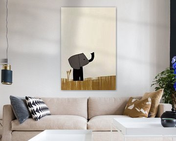 Cute minimalist elephant art by Art & Soul Creations