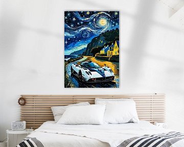 The White Pagani Zonda R Starry Night