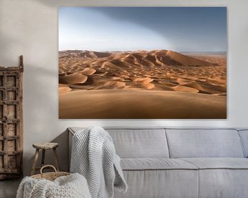 Panorama van de Sahara-duinen bij Merzouga van Visuals by Justin