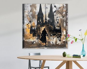 Graffiti Keulen Dom persoon silhouet roest metaal urban van gm_designs