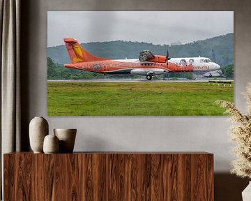 Firefly ATR 72 passenger plane with special livery.