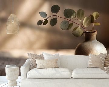 Japanese ceramics with leaf by Vlindertuin-Art