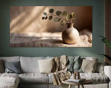 Japanese ceramics with leaf by Vlindertuin-Art