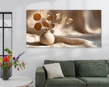 Golden leaves in light