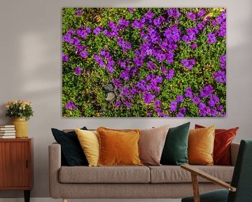 Blauw kussen - plantenachtergrondpatroon van Mixed media vector arts