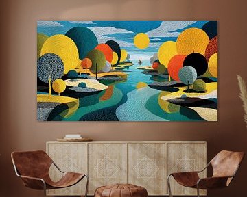 picturesque abstract colourful landscape by Egon Zitter
