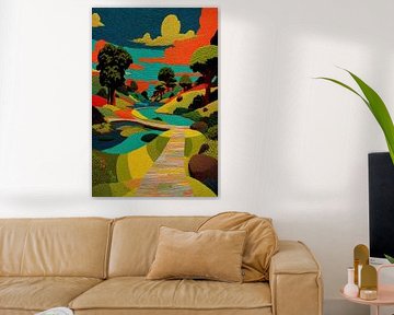 malerische abstrakte bunte Landschaft