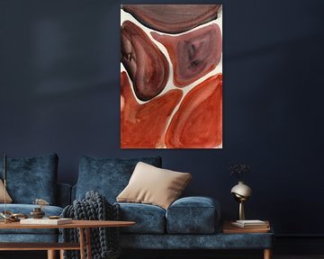 Organische vormen — Abstracte aquarel in aardetinten van Dina Dankers