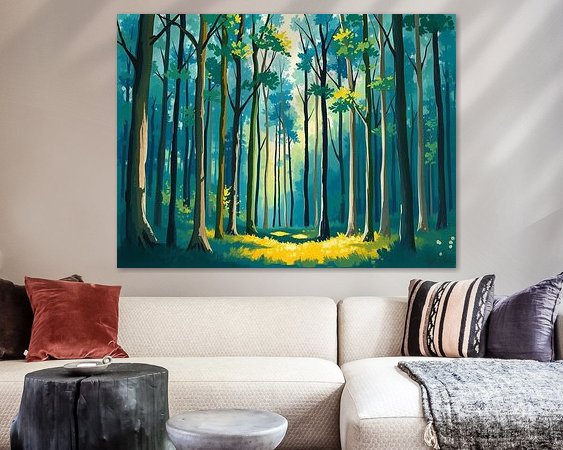 Voorbeeld van het werk in een kamer