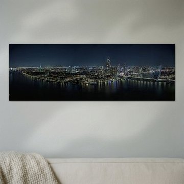 Panorama de l'effervescence de Rotterdam la nuit