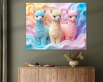 Alpakas in Pastellfarben... von Ans Bastiaanssen
