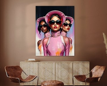Fashion and staged strength, fleeting beauty - three women between fashion and dissolution