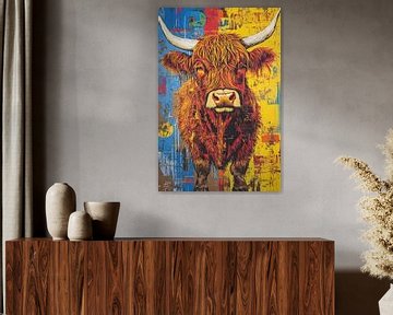 Grote Hoorn Dier Op Kleur van ARTEO Schilderijen